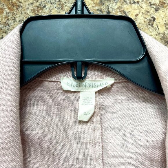 Eileen Fisher Organic Linen Open-Front Blazer in Pink Size S - Picture 9 of 12